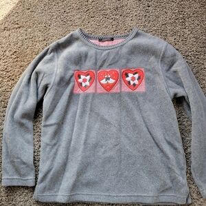 Avalon Gray Fleece Christmas Sweater Woman's Medium